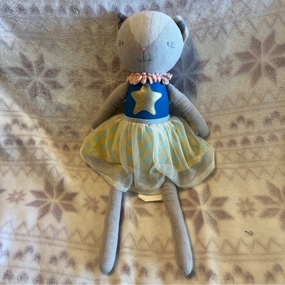 Pillowfort Cat Kitty Plush Stuffed Animal 18” Pillow Doll Tutu Star Dress
